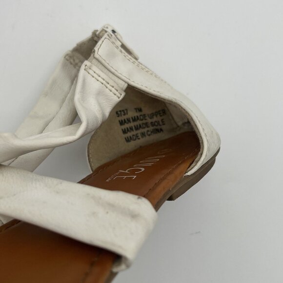 Rouge White Gladiator Sandals Womens Size 7 With Back Zipper Closure - Picture 5 of 6